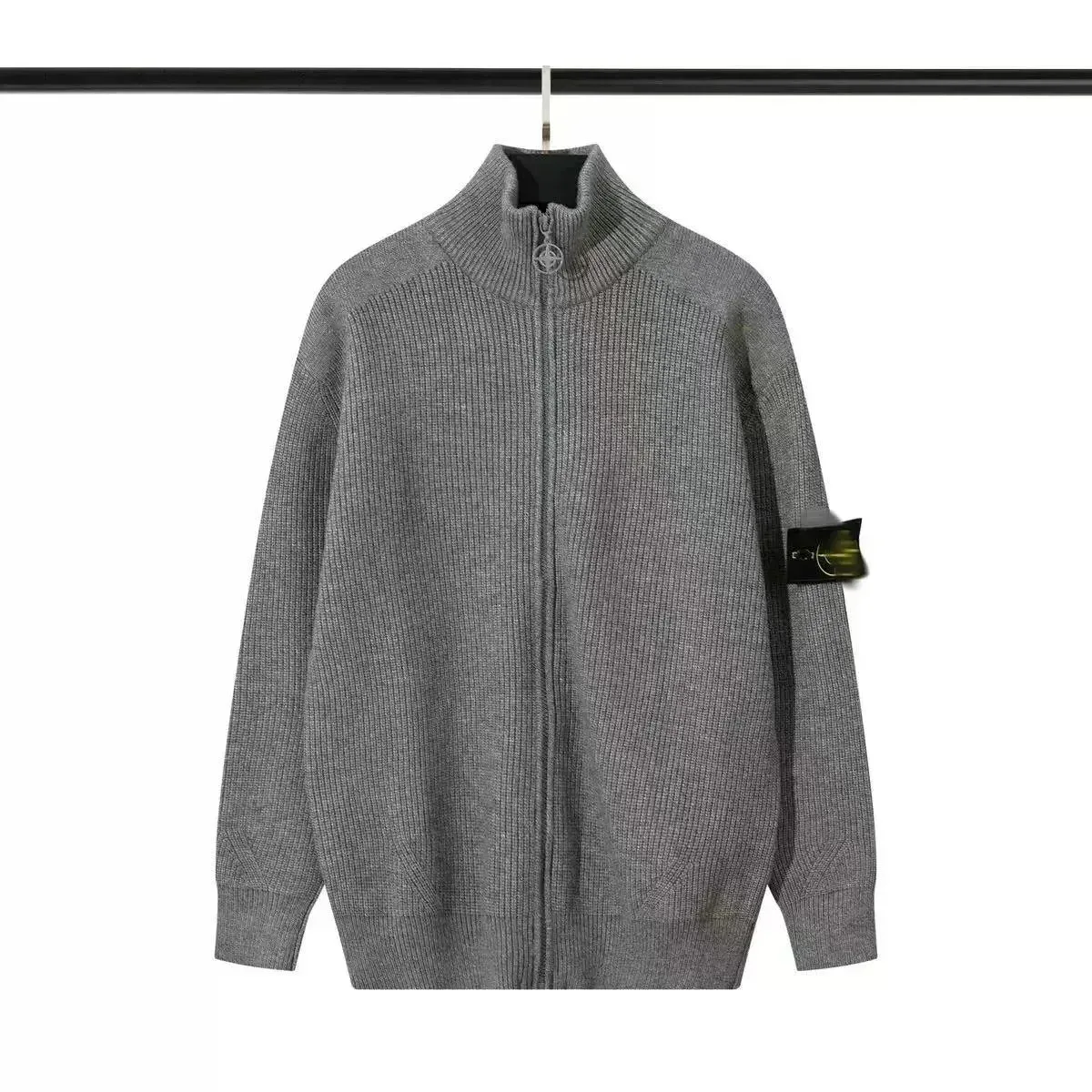 Stone Island 68-15 Grey Full-Zip Sweater