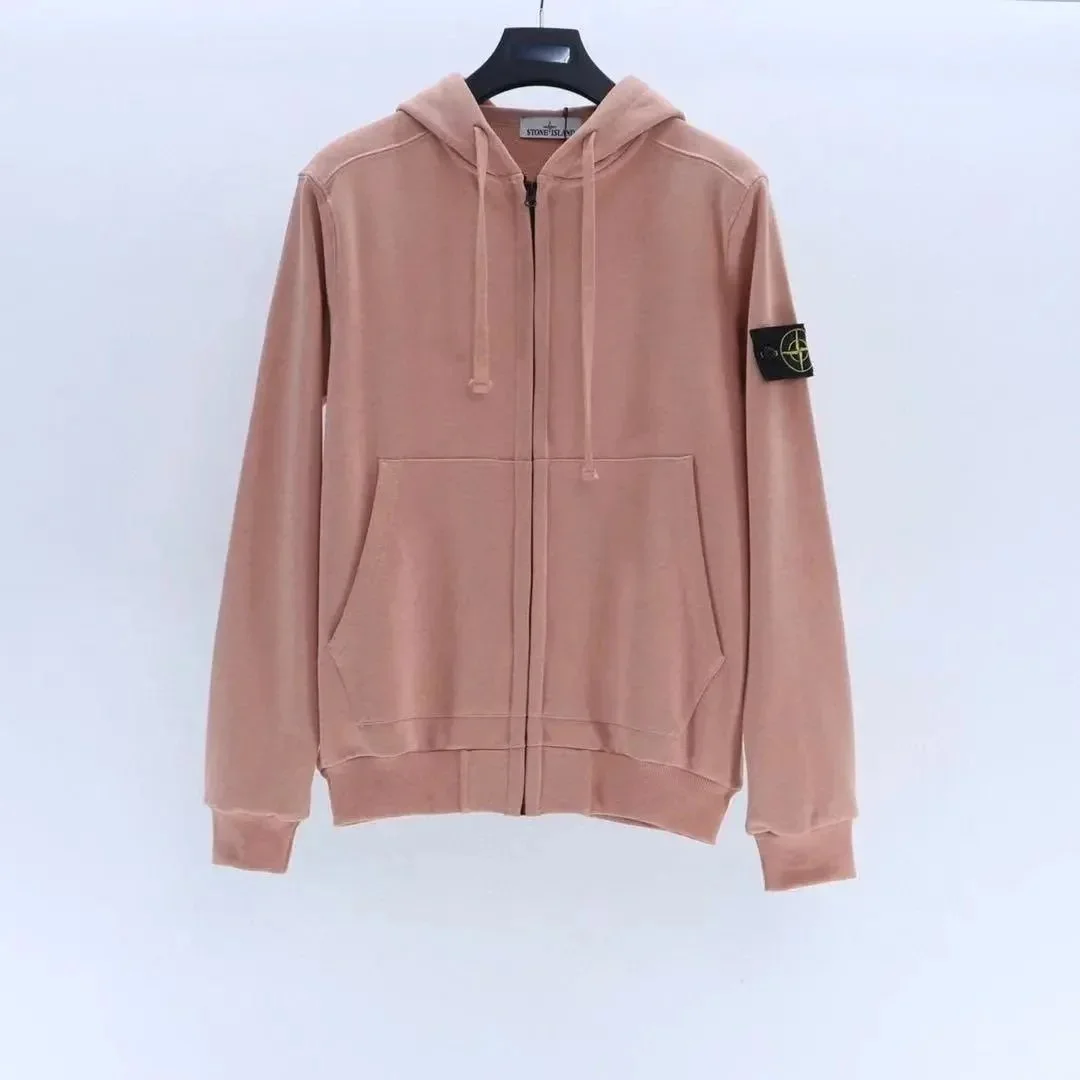 Stone Island 68-15 Beige Zip-Up Hoodie