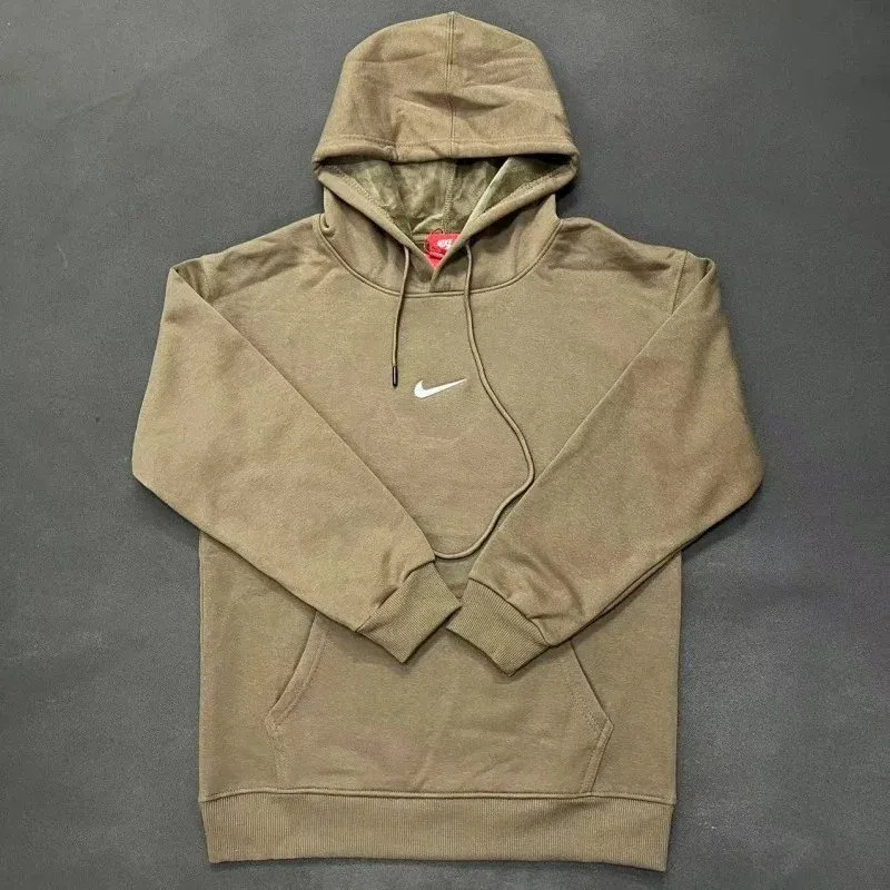 Nike Air Force 1 Olive Hoodie with Small Swoosh
