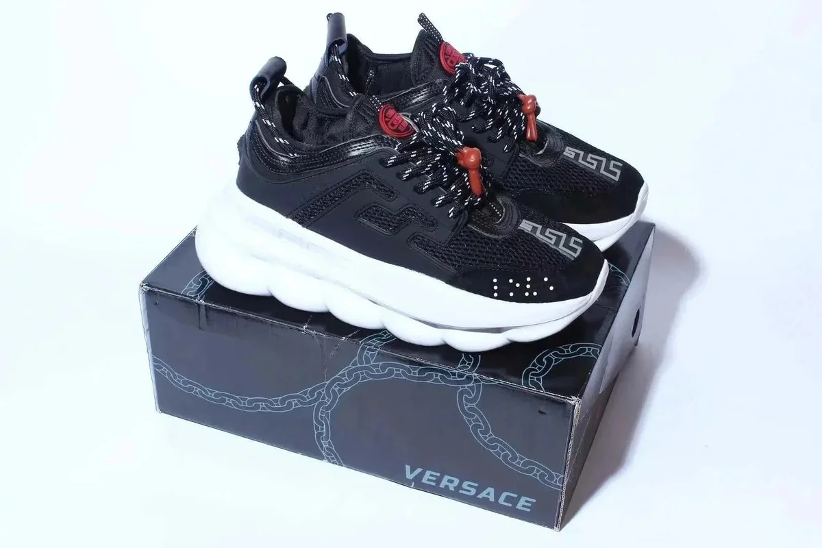 Versace Chain Reaction Black/White Sneakers