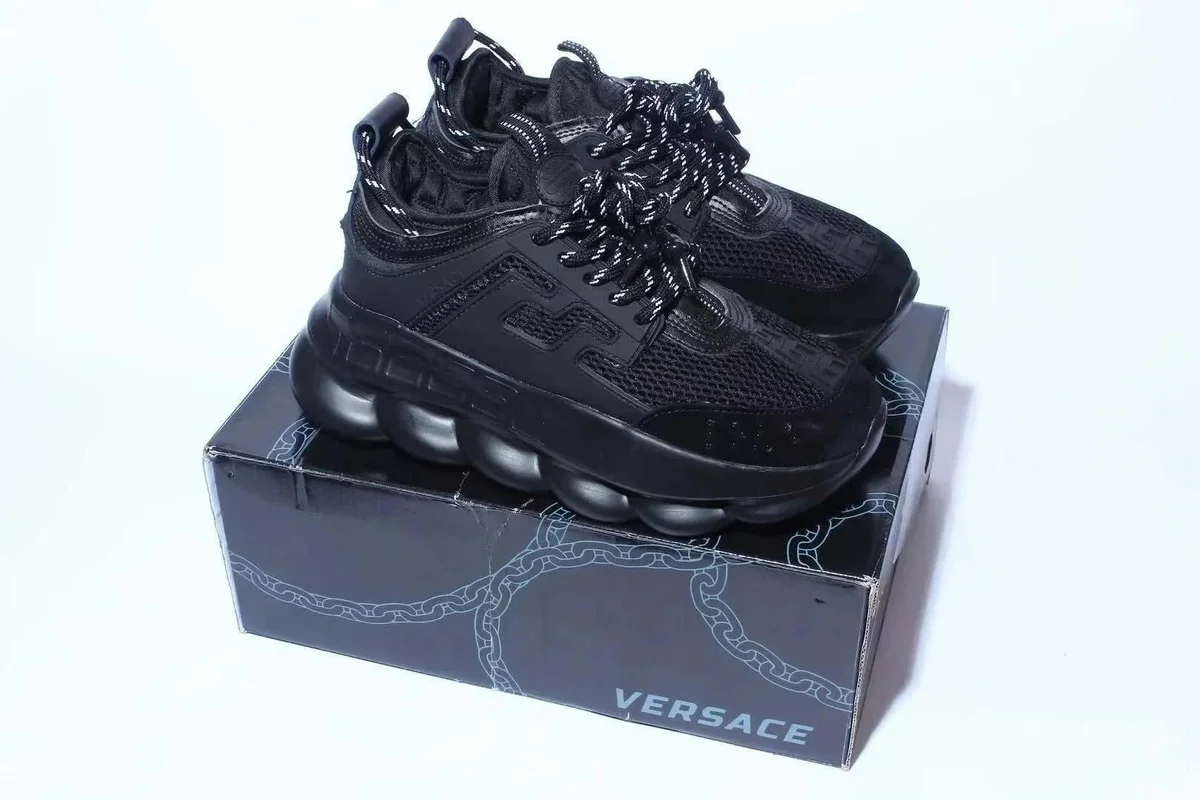 Versace Chain Reaction Black Sneakers