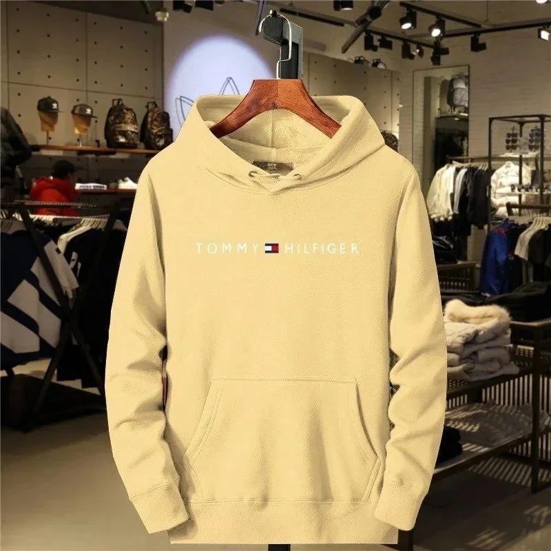 Tommy Hilfiger Beige Hoodie with Logo