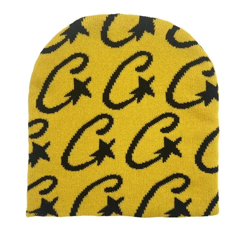 Unisex Yellow CC Star Beanie