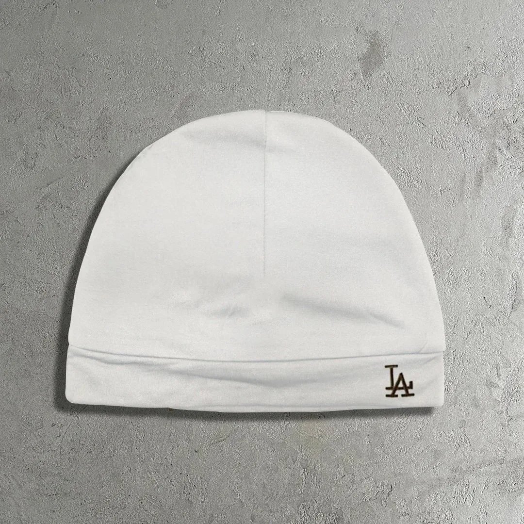 White LA Beanie Hat