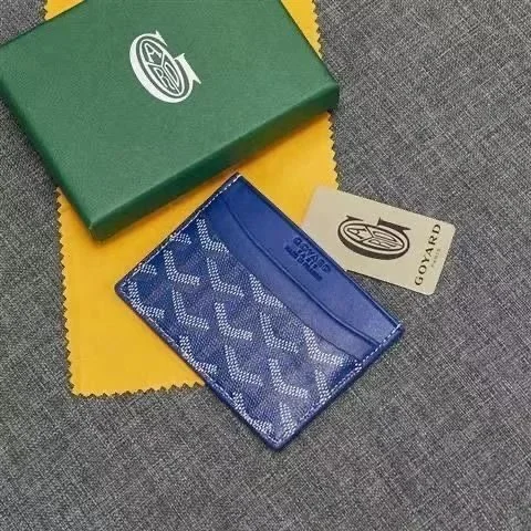 Goyard YARD Blue Goyardine Card Holder