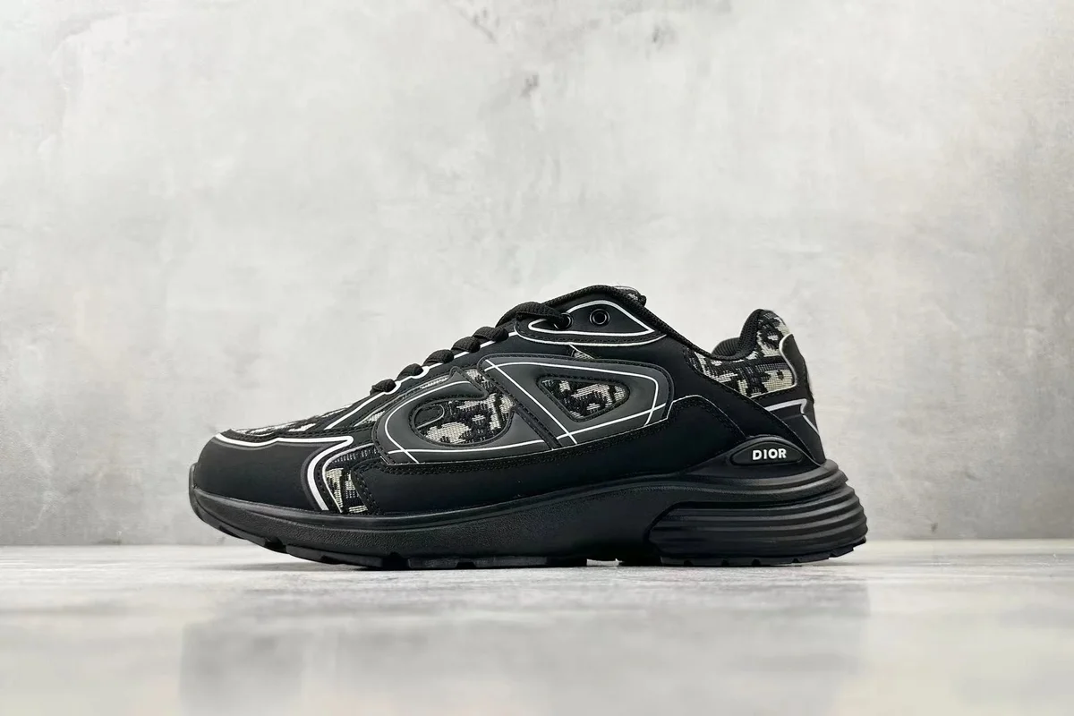 Dior Air Force 1 Monogram Black Sneakers