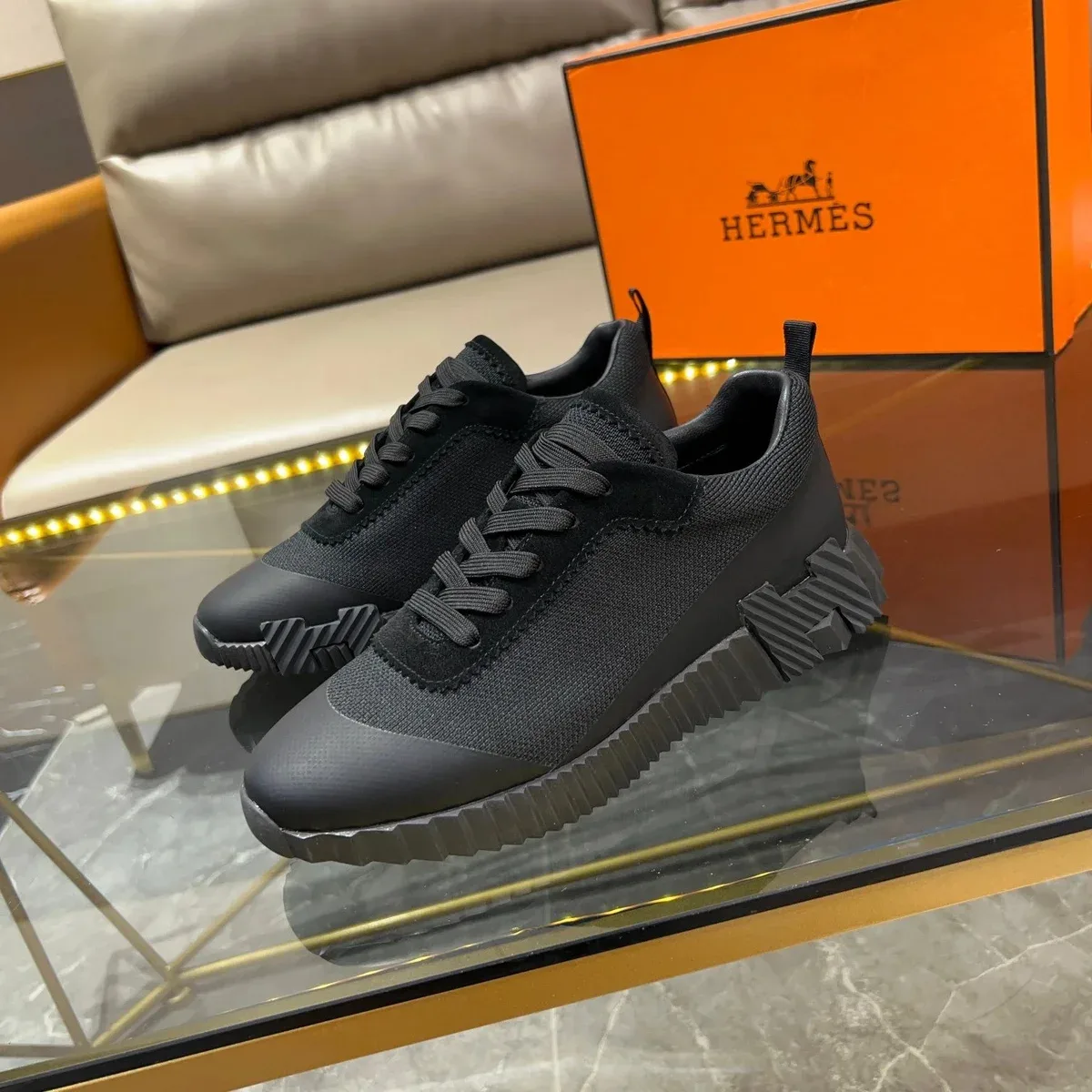 Hermès All Black Sneakers Trainers