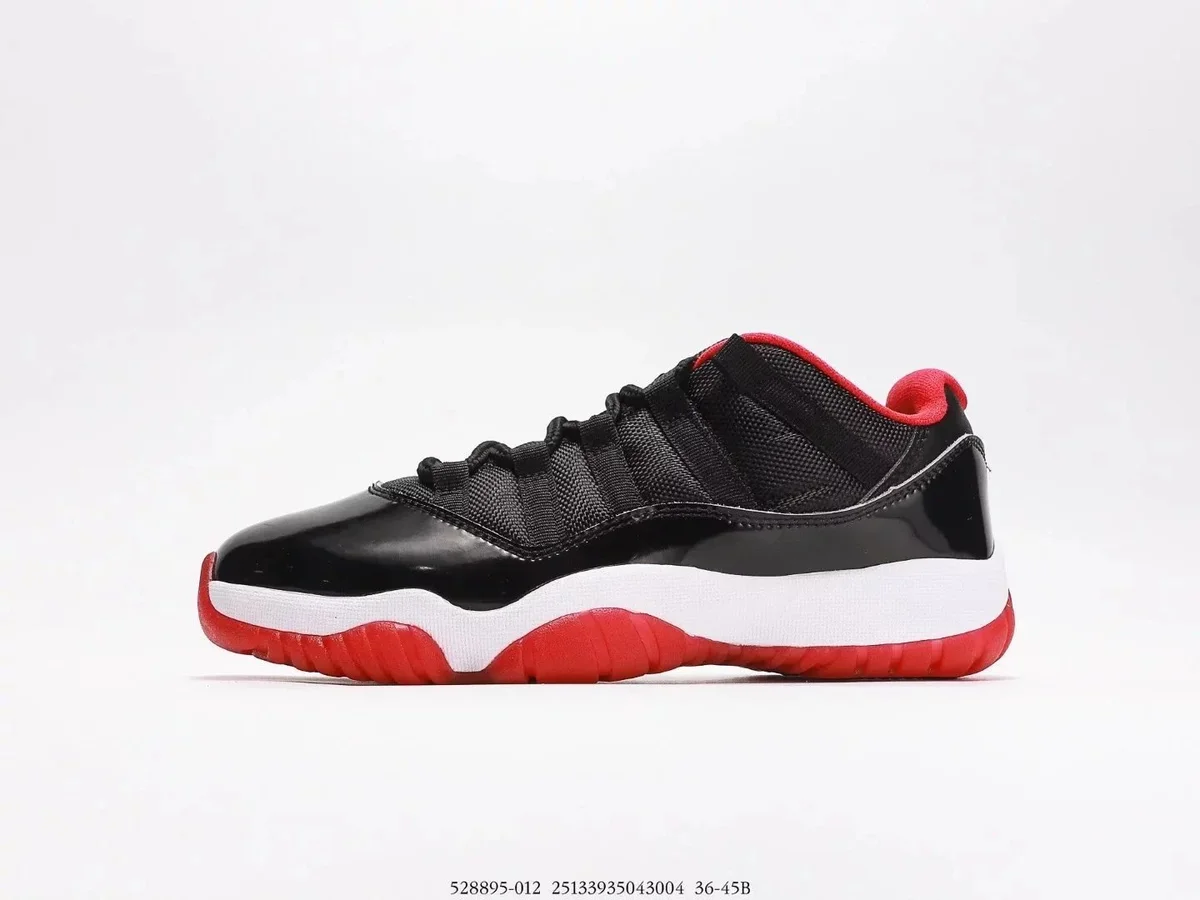 Nike Air Jordan 11 Low 'Bred' Black/Red Sneakers
