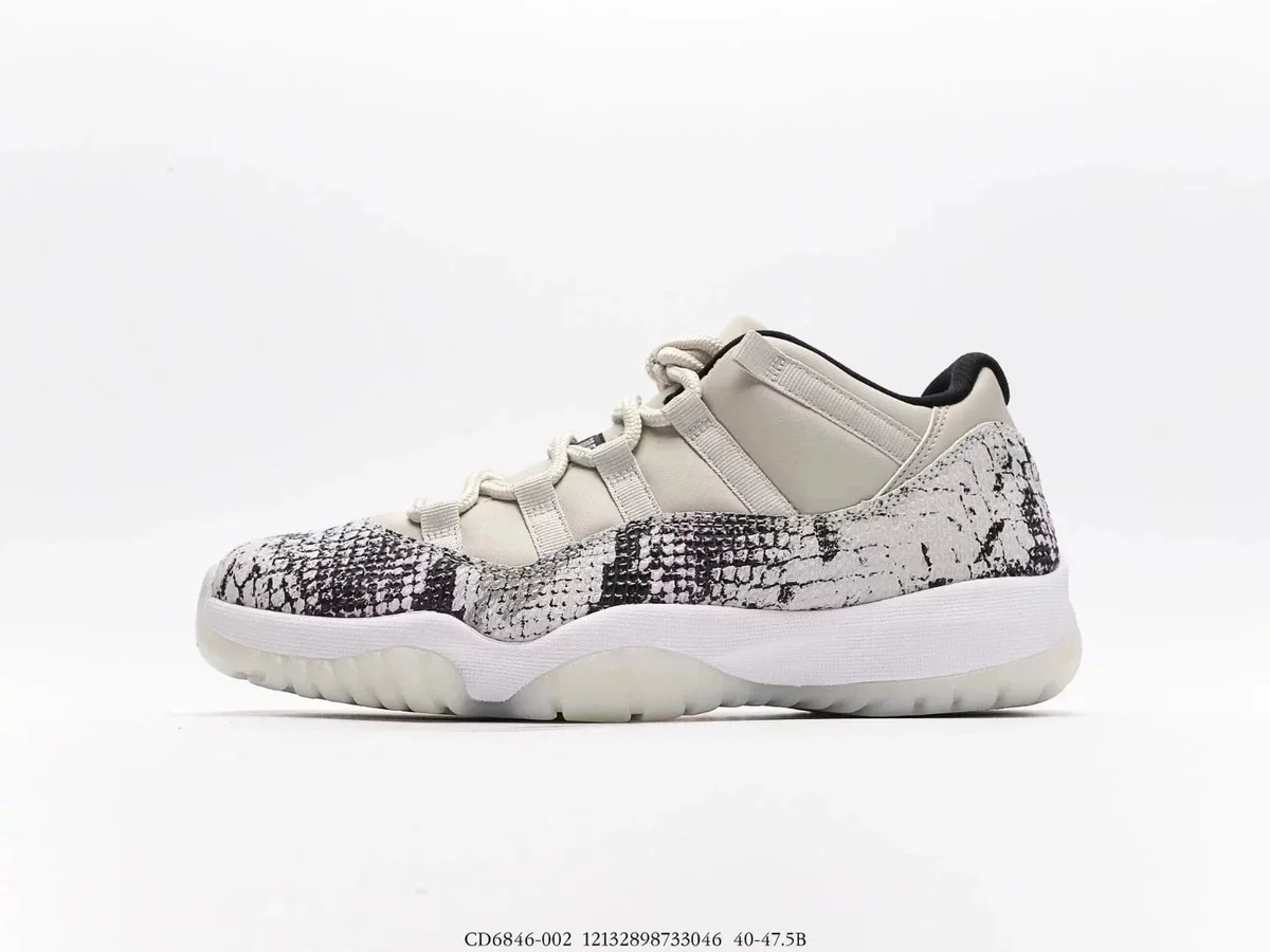 Nike Air Jordan 11 Low White Snake Skin Sneakers