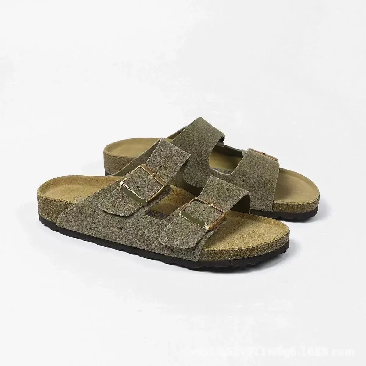 Birkenstock Arizona Grey Green Suede Sandals