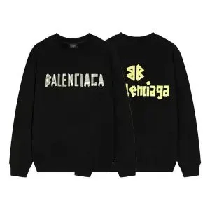 Balenciaga Black Logo Print Crewneck Sweatshirt