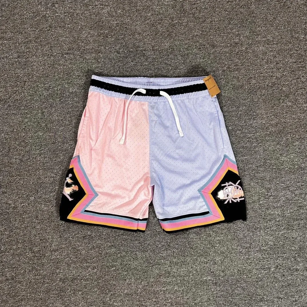 Unisex Pastel Split Mesh Basketball Shorts