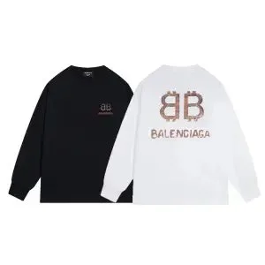 Balenciaga BB Logo Long Sleeve T-Shirt Black