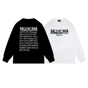 Balenciaga Black & White Logo Long Sleeve T-Shirt