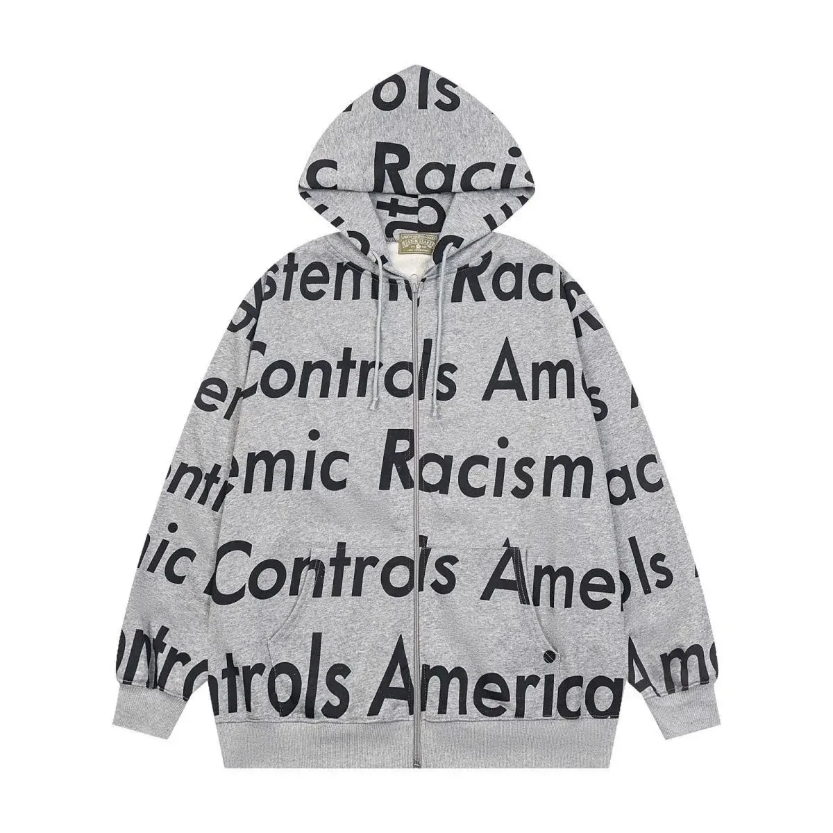 A Bathing Ape BAPE STA Gray 'Racism' Zip-Up Hoodie