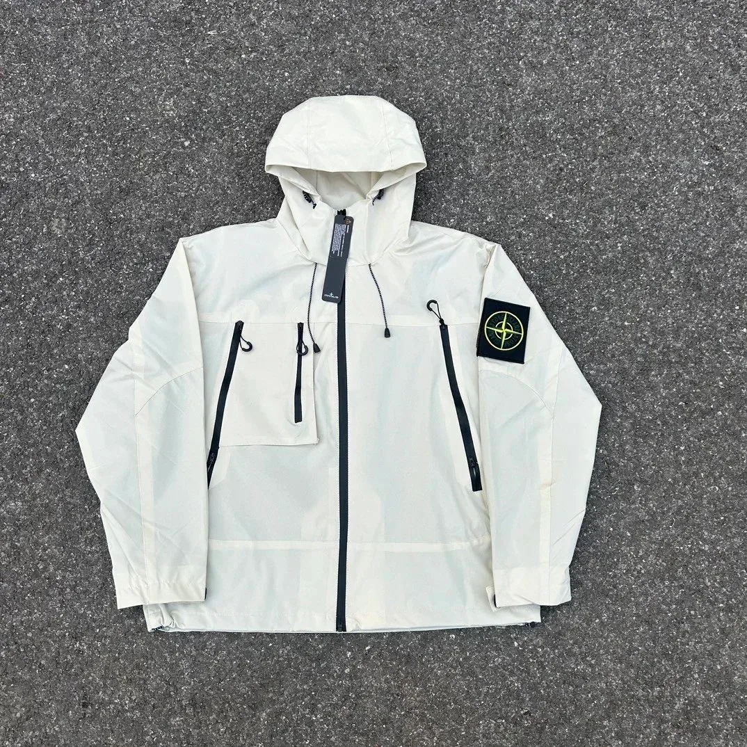 Stone Island Shadow Project White Hooded Jacket