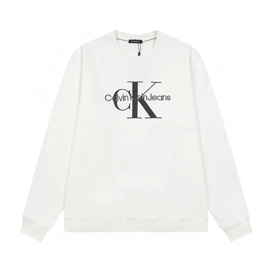 Calvin Klein Monogram Logo Crewneck Sweatshirt White