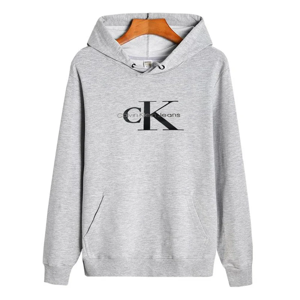 Calvin Klein Grey CK Logo Hoodie Sweatshirt