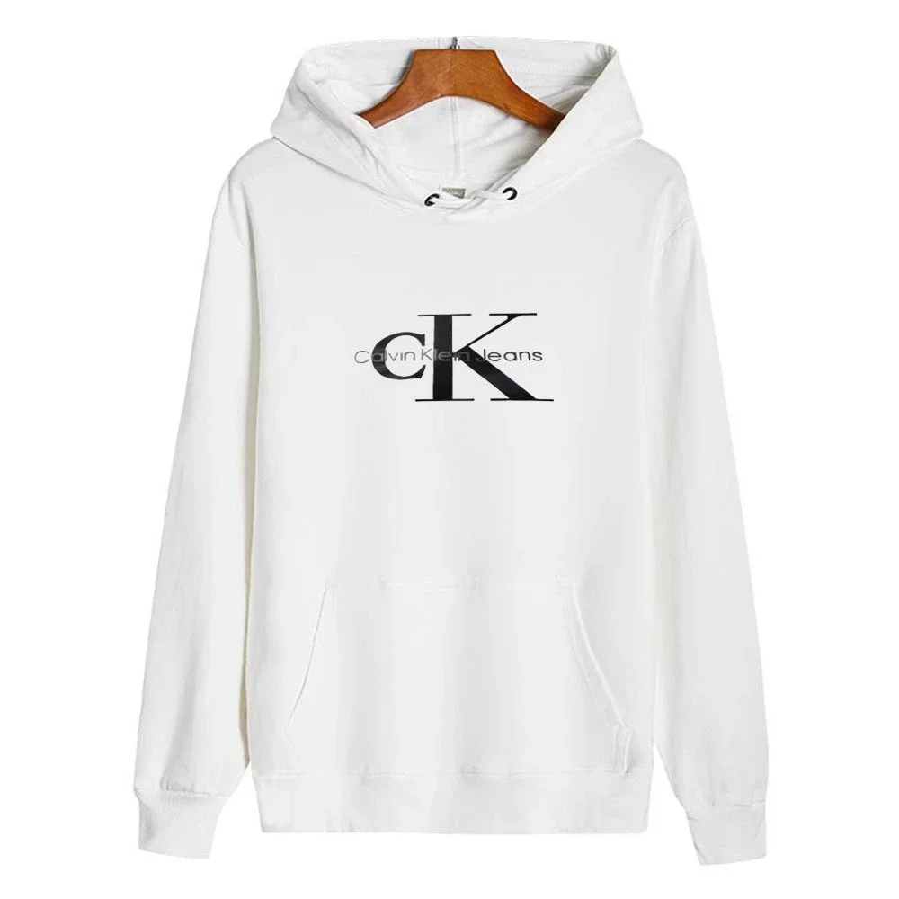 Calvin Klein White CK Logo Hoodie