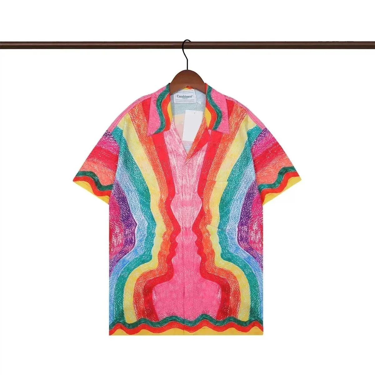 Cassablanca Rainbow Print Short Sleeve Shirt