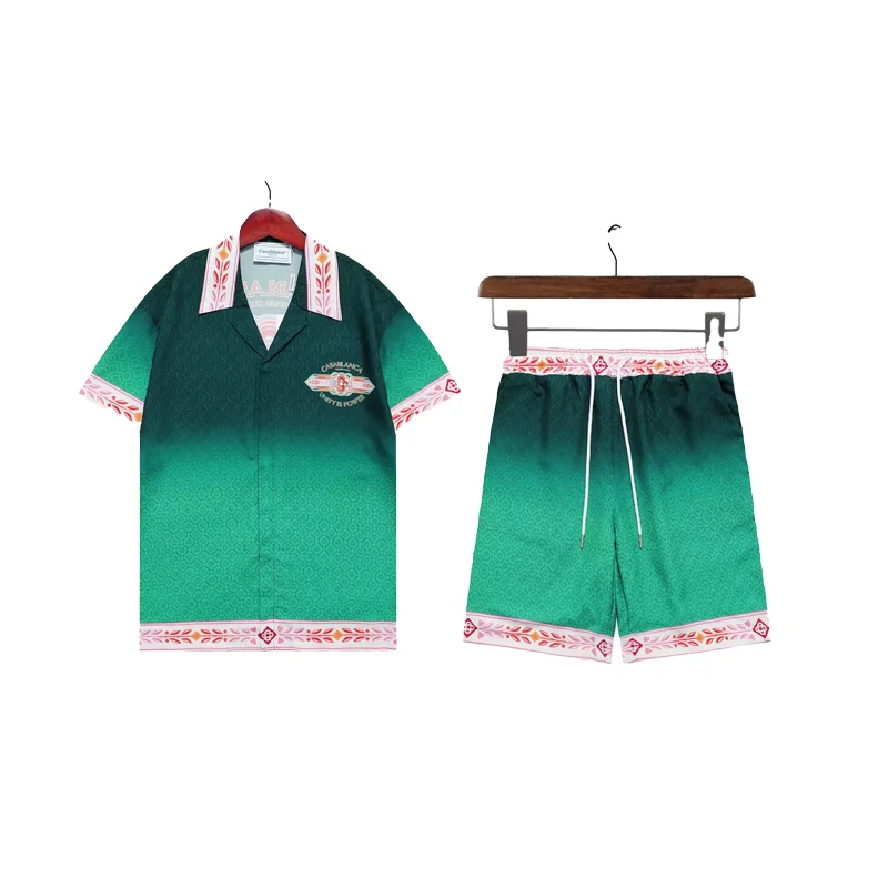 Unknown Brand Green Gradient Shorts Set