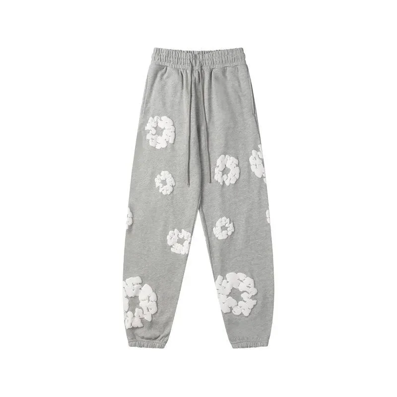 Gray Cloud Print Sweatpants