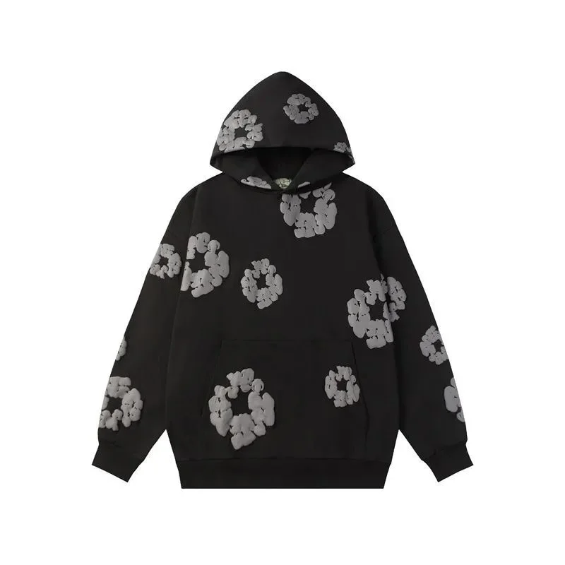 Black Cloud Print Hoodie