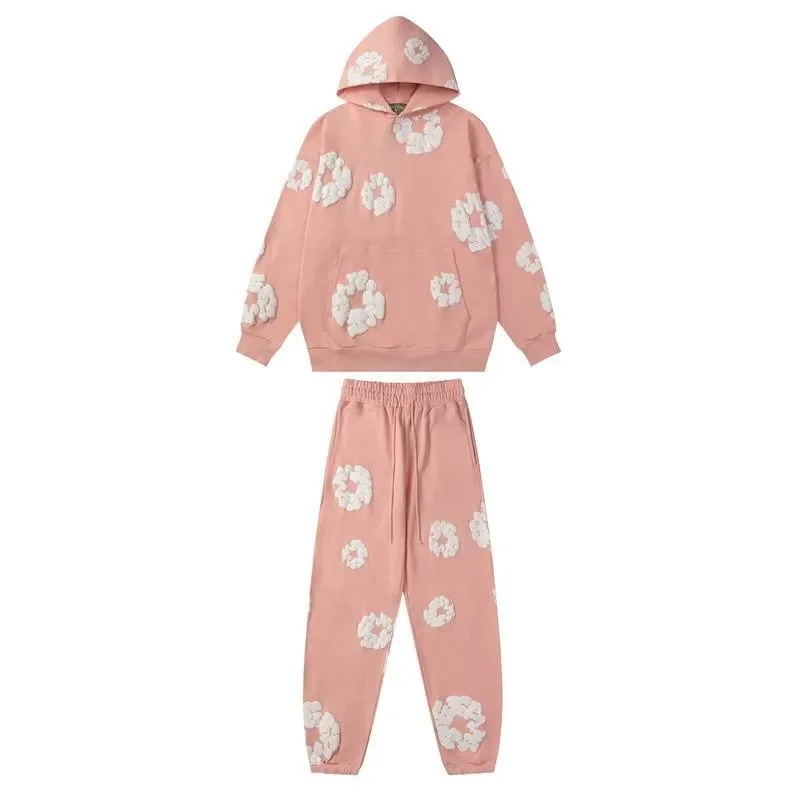 Pink Cloud Print Tracksuit Set