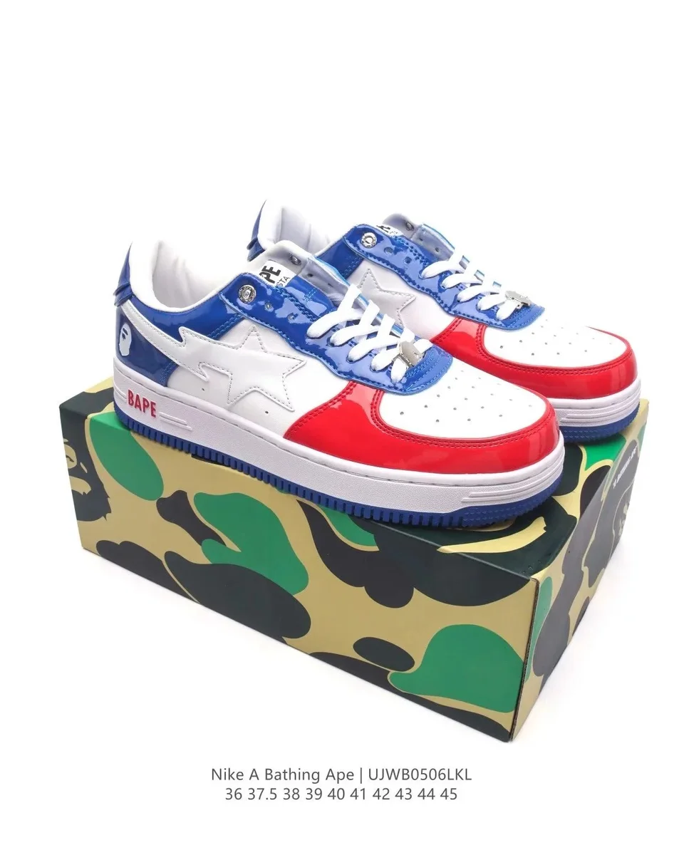 A Bathing Ape BAPE STA White/Blue/Red Sneakers