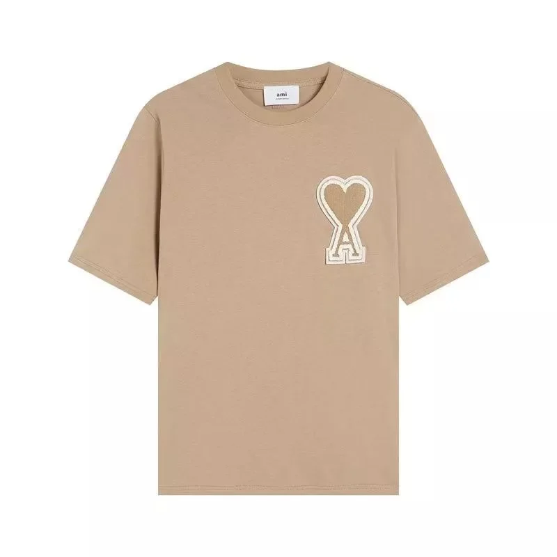 Ami Beige AM Heart T-Shirt
