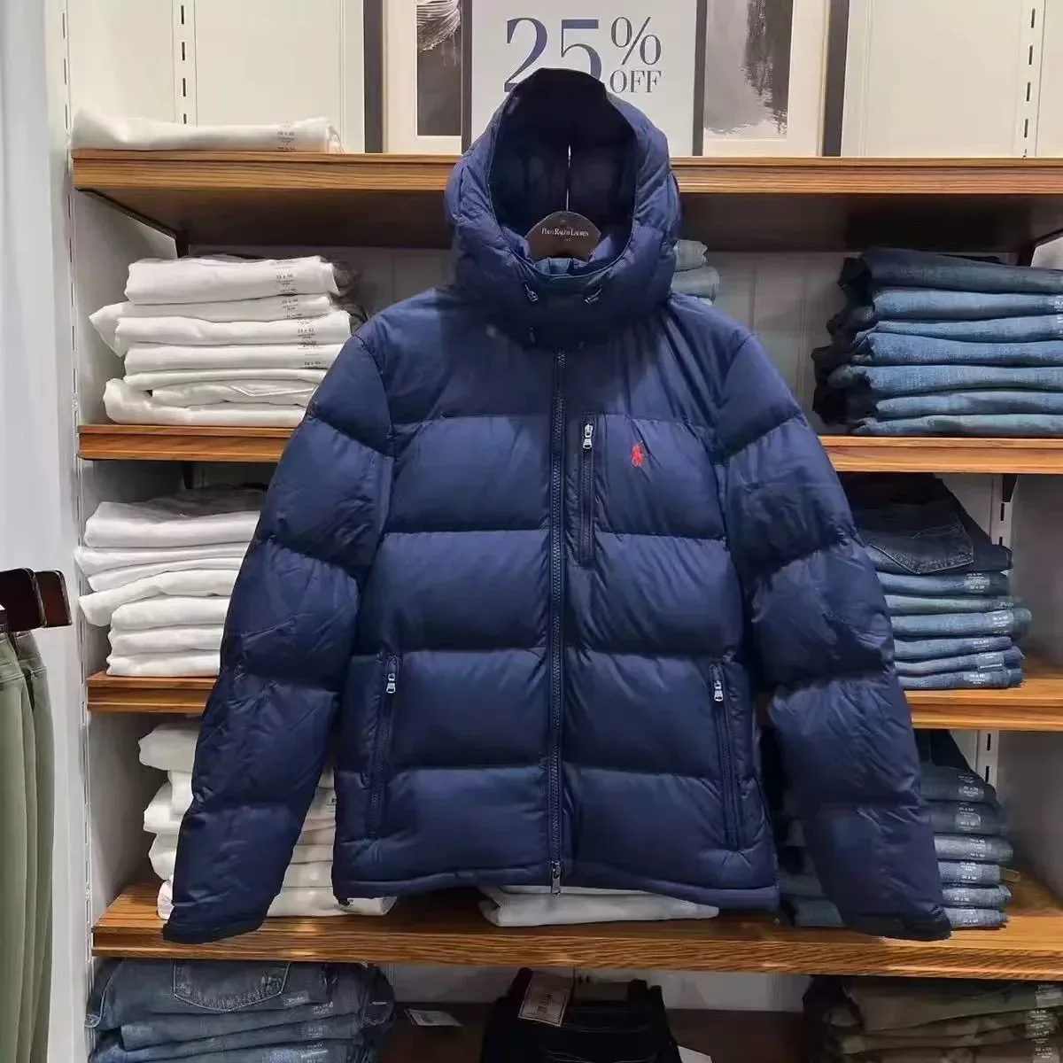 Ralph Lauren Blue Hooded Puffer Jacket