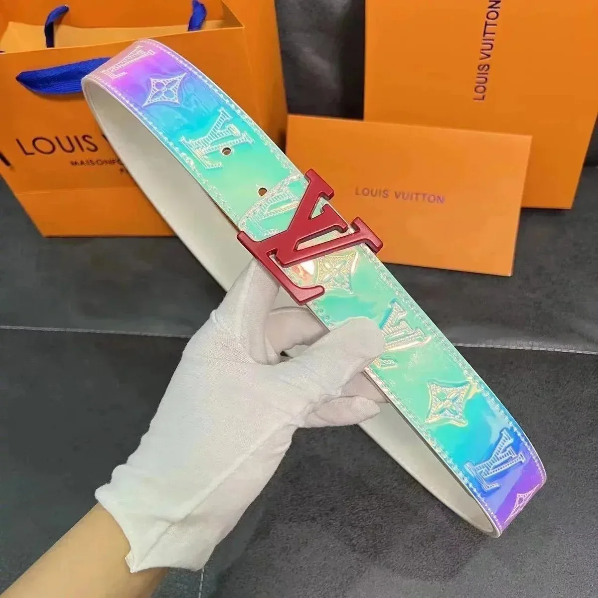 Louis Vuitton LV Monogram Belt Rainbow