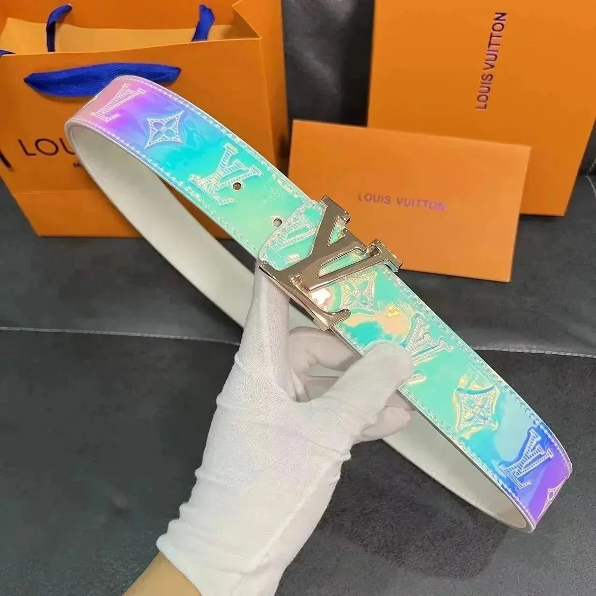 Louis Vuitton LV Monogram Belt Pastel Gradient