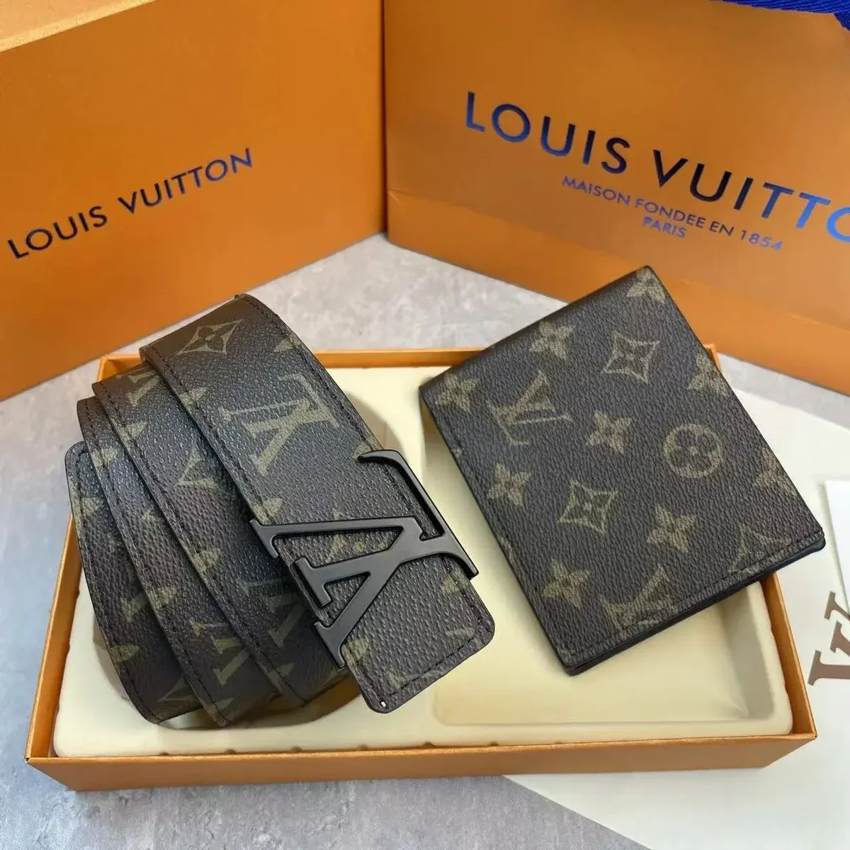 Louis Vuitton Monogram Belt & Wallet Set
