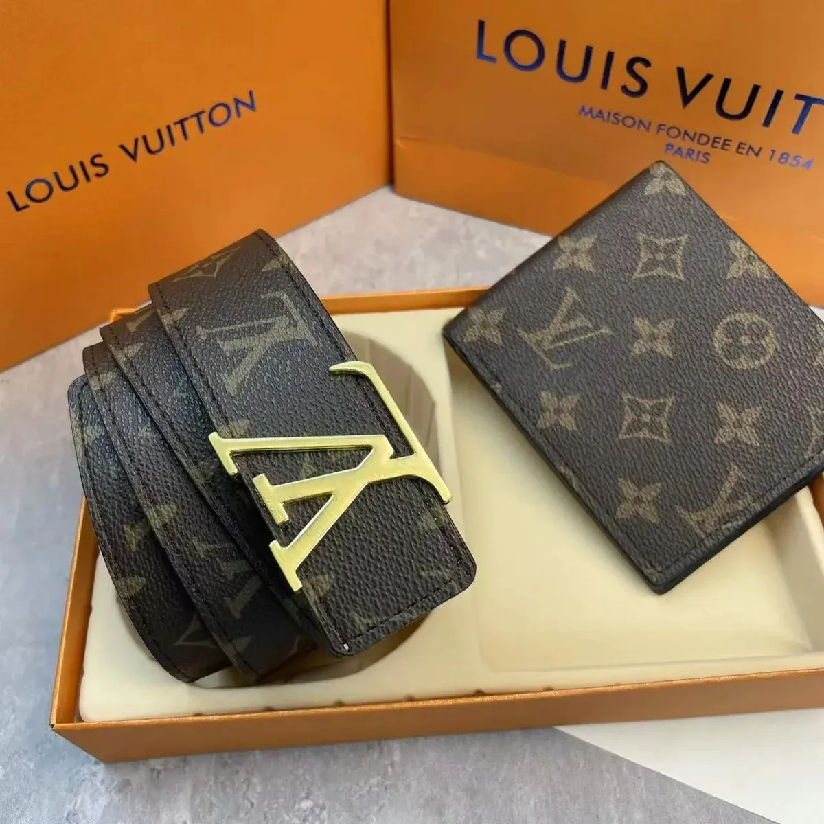 Louis Vuitton Monogram Belt & Wallet Set