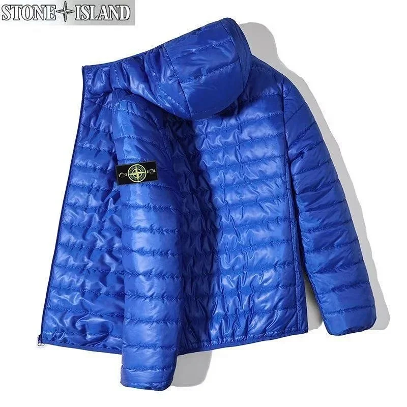 Stone Island 68-15 Blue Hooded Puffer Jacket