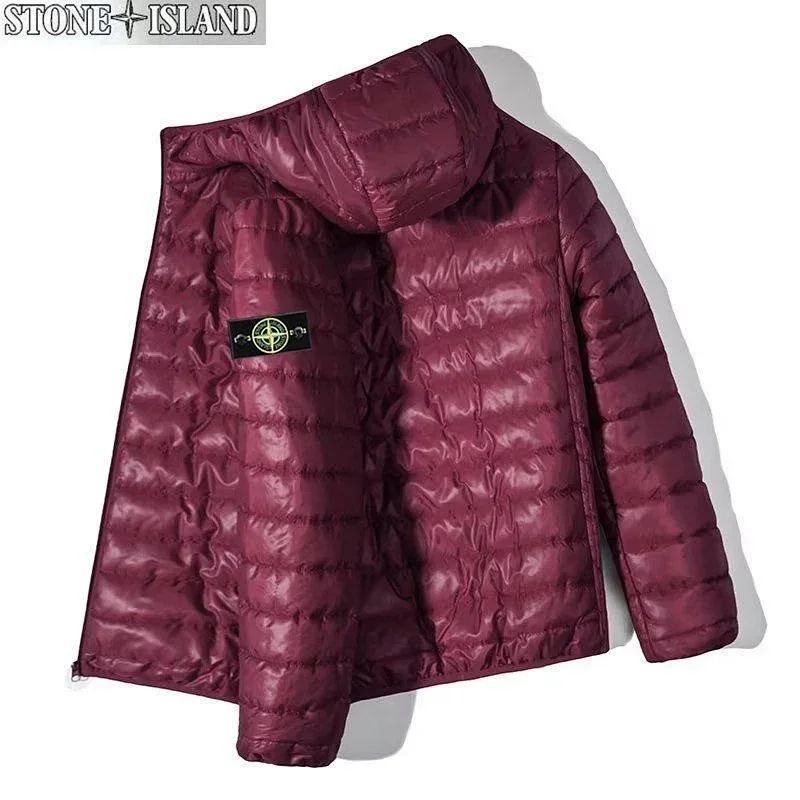 Stone Island 68-15 Wine Red Hooded Puffer Jacket