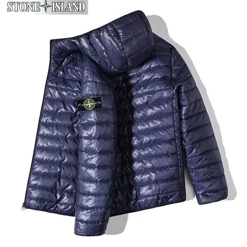 Stone Island Shadow Project Navy Hooded Puffer Jacket