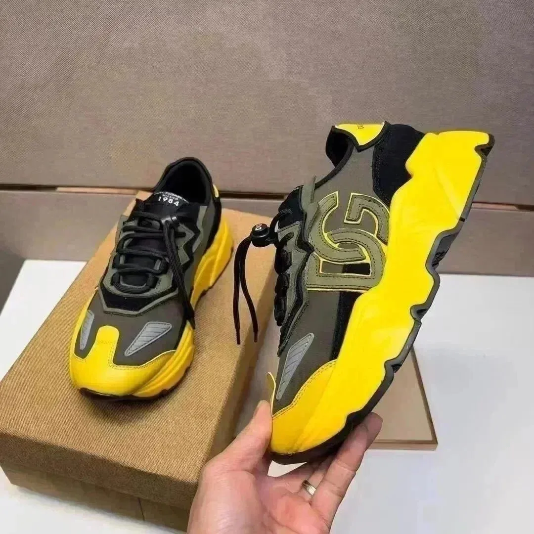 Dolce & Gabbana D&G Family Yellow/Grey Sneakers