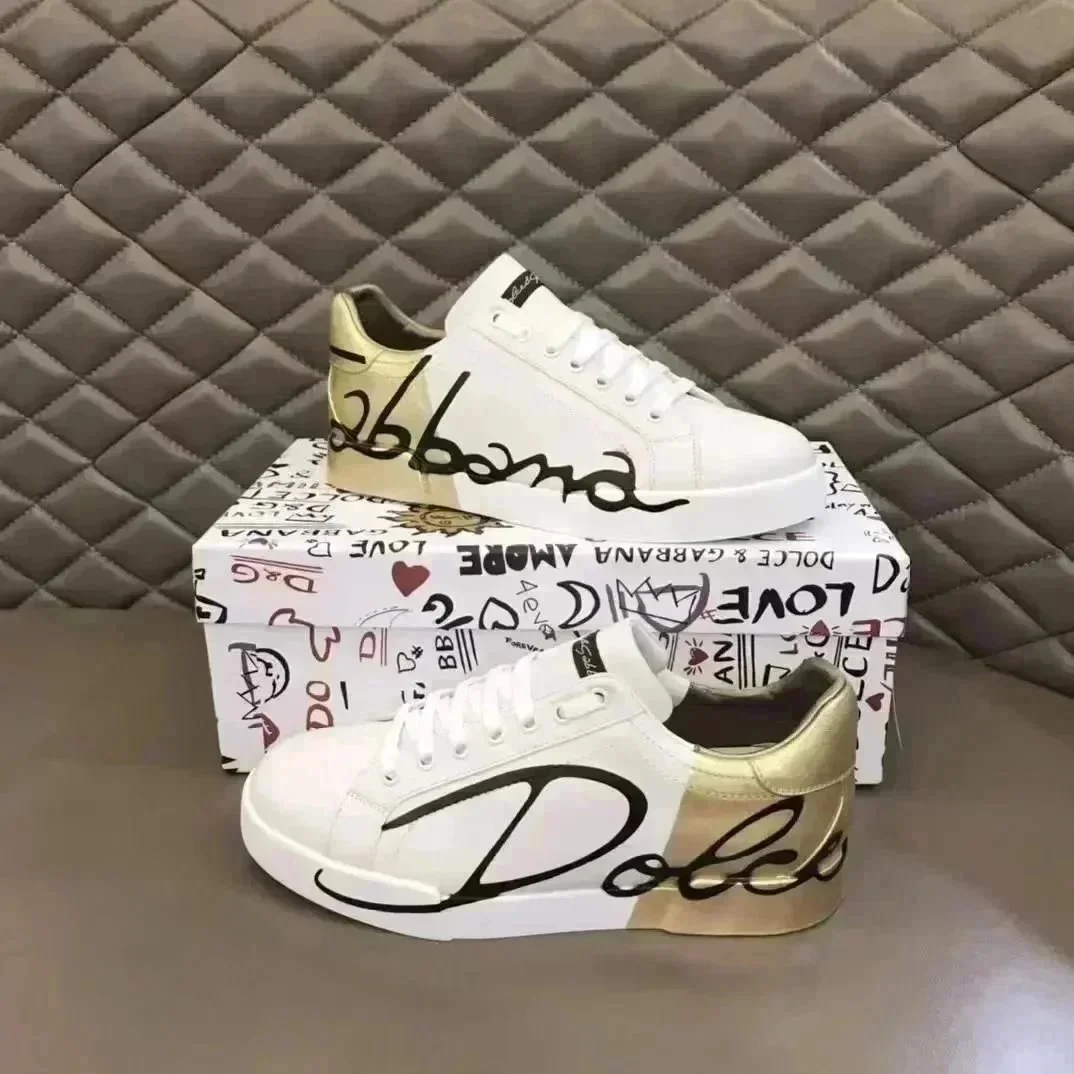 Dolce & Gabbana Classic Logo White/Gold Sneakers