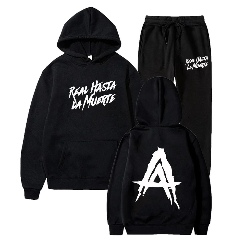 Black 'Real Hasta La Muerte' Co-ord Set