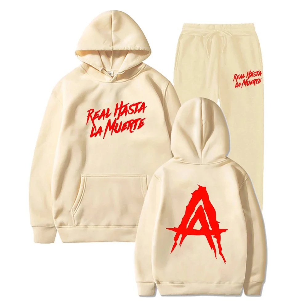 28杏色 Real Hasta La Muerte Hoodie & Sweatpants Set