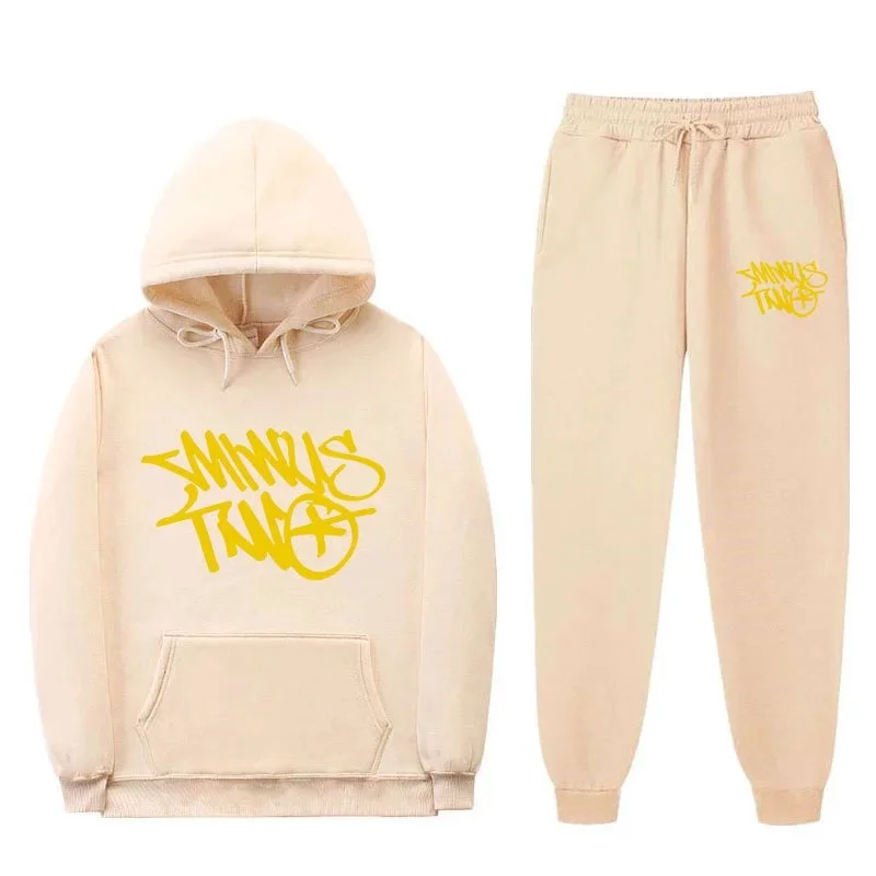 13杏色 Sminkus Two Hoodie & Sweatpants Set