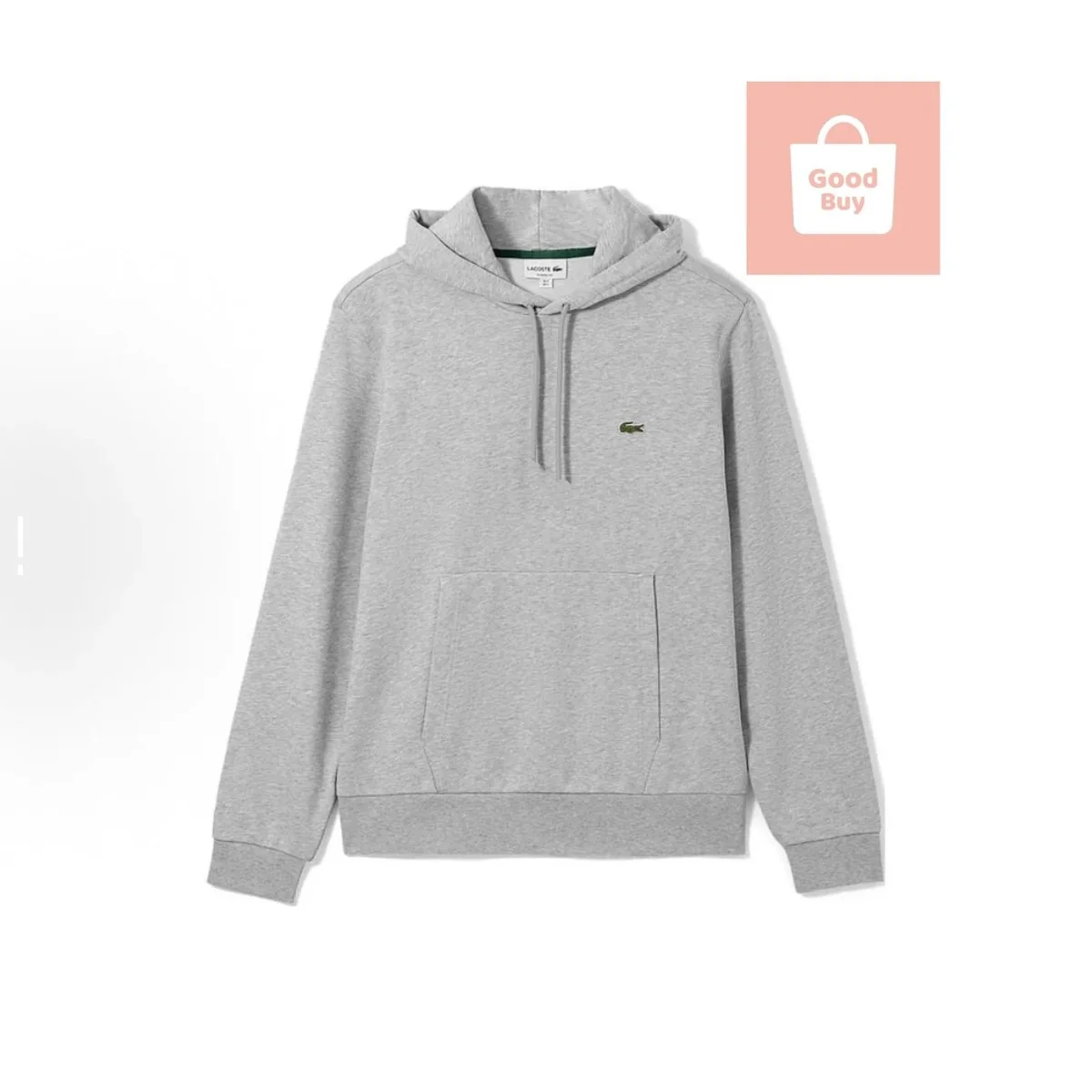 Lacoste Grey Crocodile Hoodie Sweatshirt