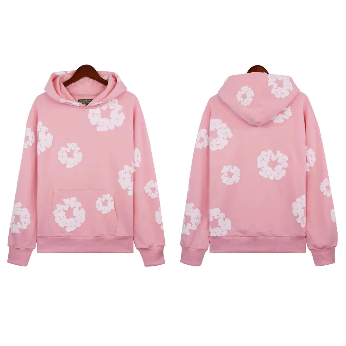 Pink Cloud Print Hoodie Sweatshirt