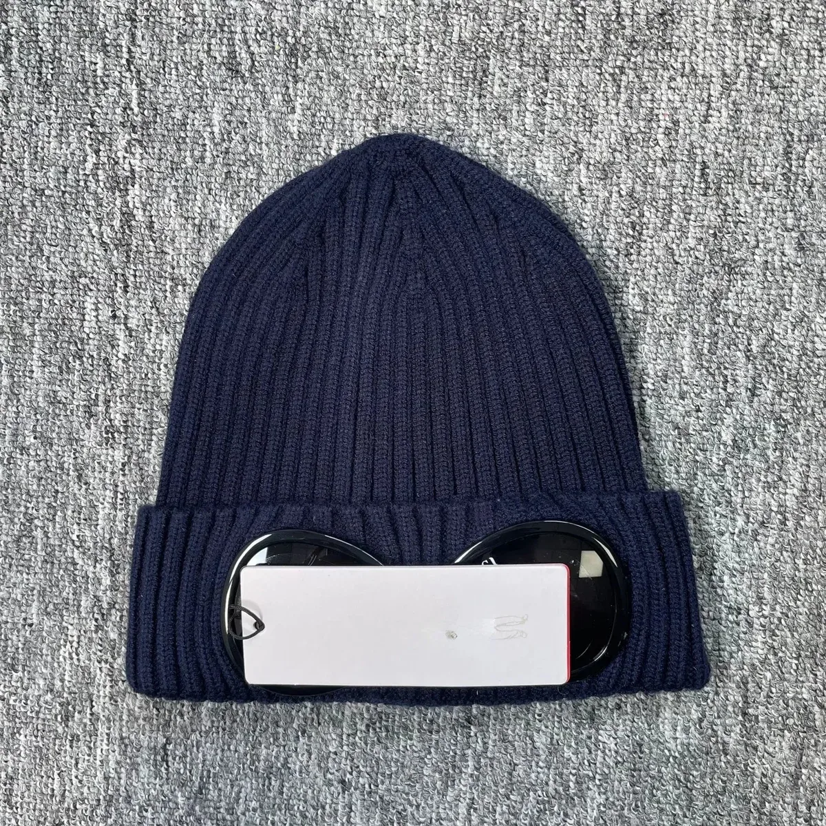 Beanie with Goggle Detail Navy