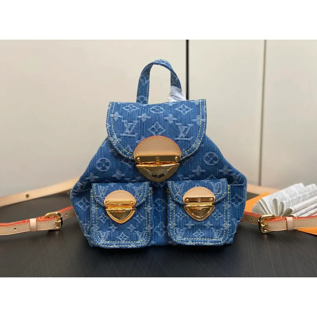 Louis Vuitton Tabi Mini Backpack Blue Denim