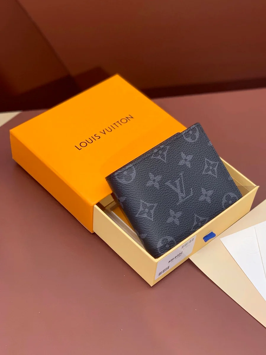 Louis Vuitton Monogram Wallet Black Leather