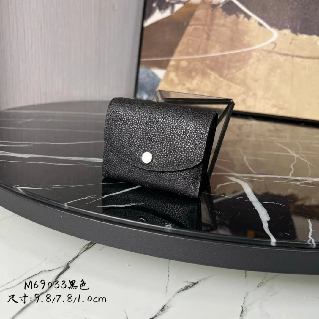Louis Vuitton Tabi Black Grain Leather Coin Purse