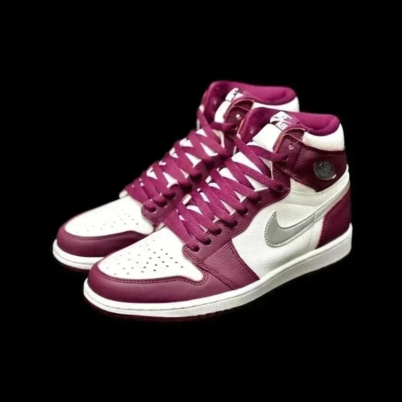 Nike Air Jordan 1 Burgundy/White Sneakers